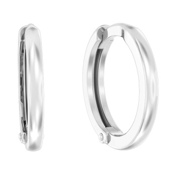 Сережки-кольца из белого золота - 971669