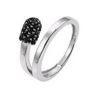 Кольцо "Спичка" из белого золота с фианитами - 969979