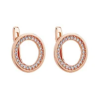 Сережки з червоного золота з фіанітами "Коло" - 2002774