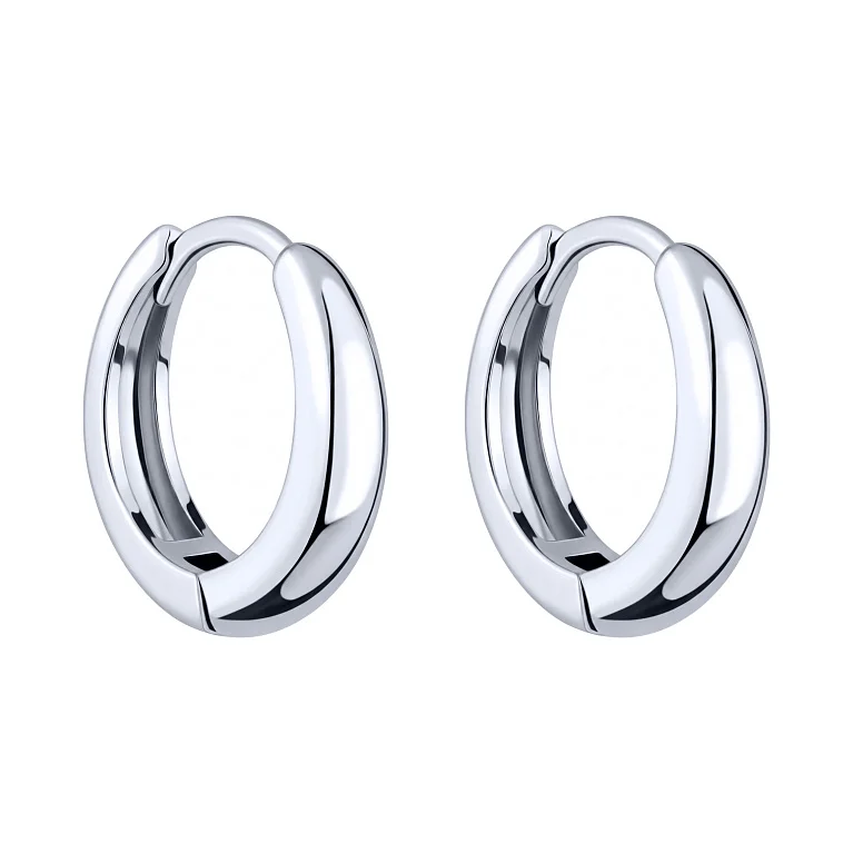 Сережки-кільця зі срібла - 2194657