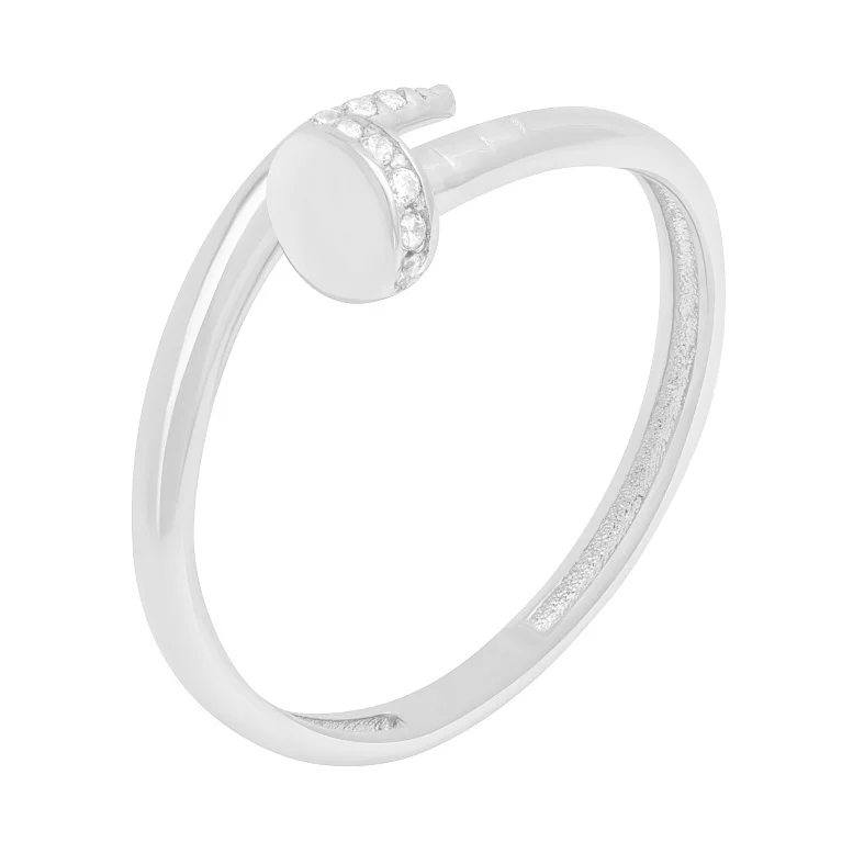 Золотое кольцо "Гвоздь" с фианитами. Артикул 215018302: цена, отзывы, фото – купить в интернет-магазине AURUM