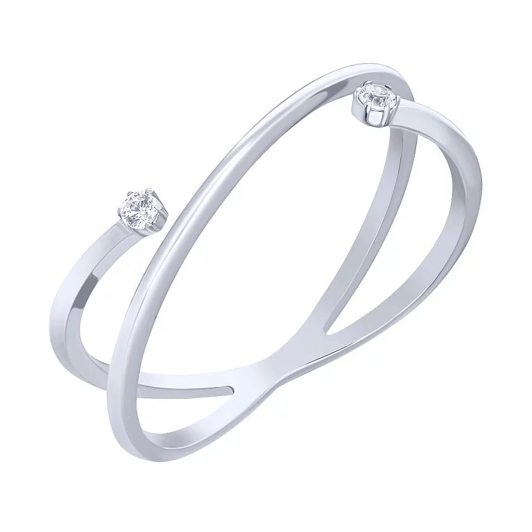 Минималистическое кольцо из белого золота с фианитами. Артикул 1110113102: цена, отзывы, фото – купить в интернет-магазине AURUM