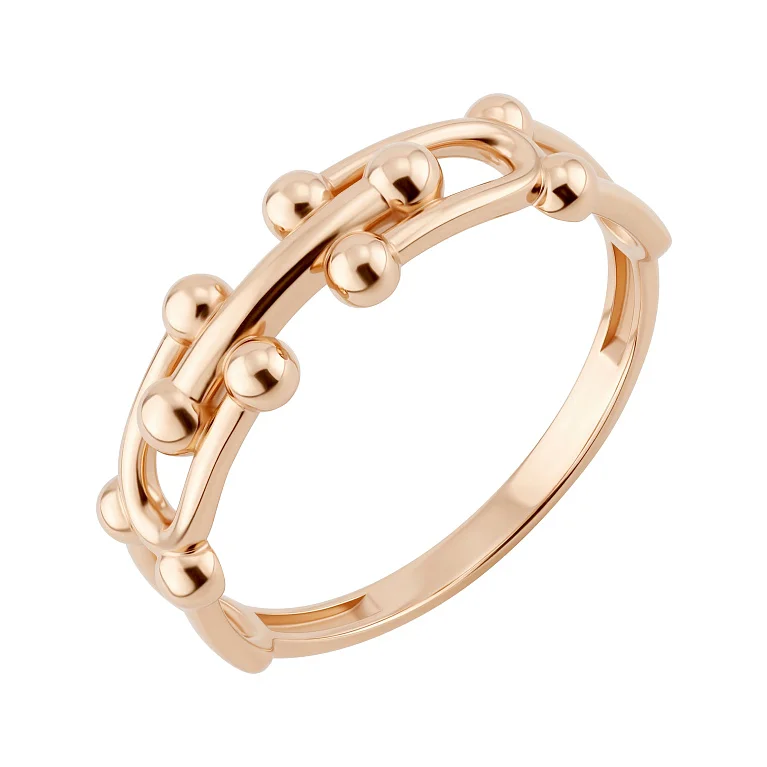 Каблучка "Ланки" з червоного золота  - 2189271