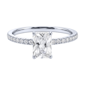 Серебряное двойное кольцо 2 в 1 с фианитами - 2289418