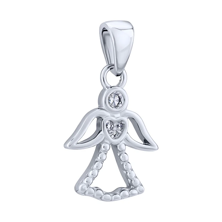 Подвес "Ангел" с фианитами в серебре - 2077103