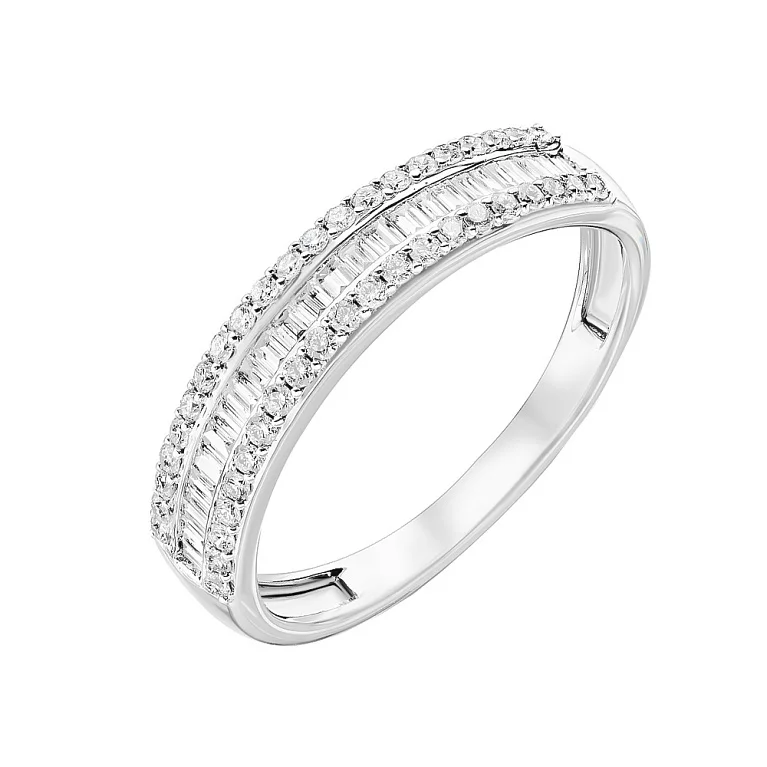 Золотое кольцо с дорожкой бриллиантов. Артикул К341371040б: цена, отзывы, фото – купить в интернет-магазине AURUM
