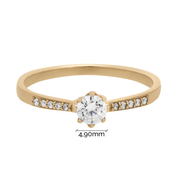 Кольцо с фианитами из красного золота - 1690071