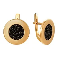 Золотые серьги с фианитом - 773539