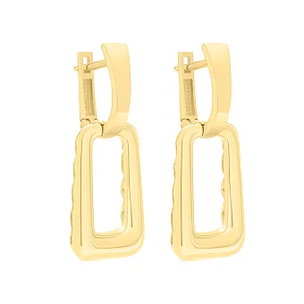 Серьги с подвесами в геометрическом стиле из лимонного золота - 1747983