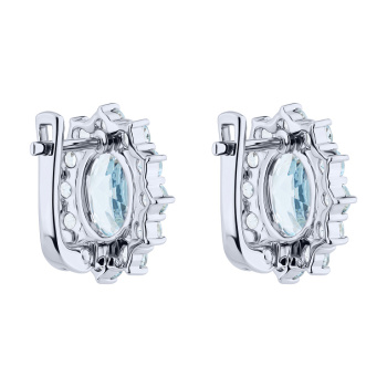 Серебряные серьги с топазом - 2272000