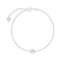 Серебряный браслет "Шарик" в плетении гольф - 2147076