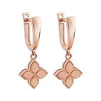Сережки з підвісами "Квітка" з червоного золота - 1974468