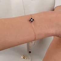 Браслет у червоному золоті "Квітка" з фіанітами плетіння якірне - 2204873