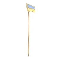 Значок з червоного золота з емаллю прапор "України" - 1271763