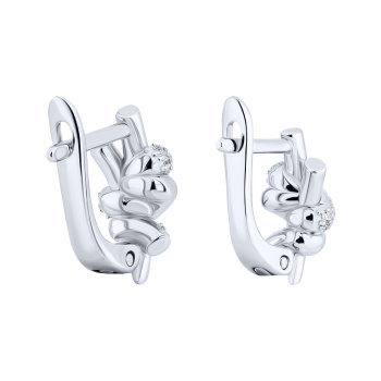 Серьги из серебра с фианитами - 2172704