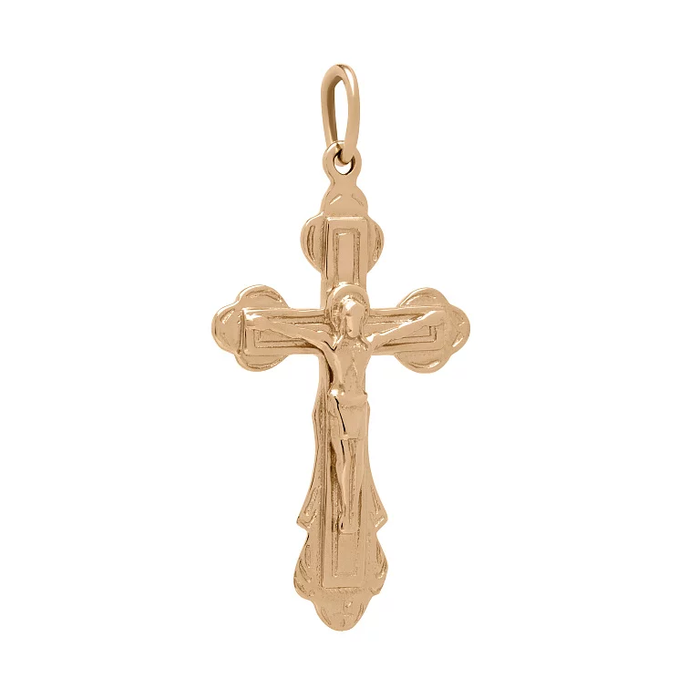 Крест в красном золоте с распятием. Артикул 3010643101: цена, отзывы, фото – купить в интернет-магазине AURUM