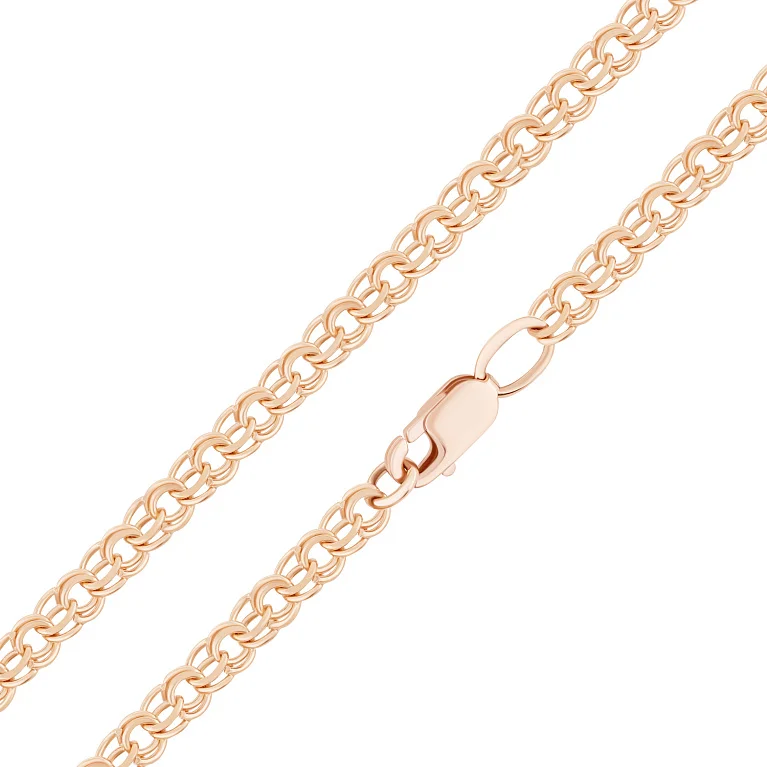 Цепочка в красном золоте плетение бисмарк - 2142906