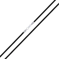 Ювелирный шнурок из шелка с серебряным замком и чернением - 1682653