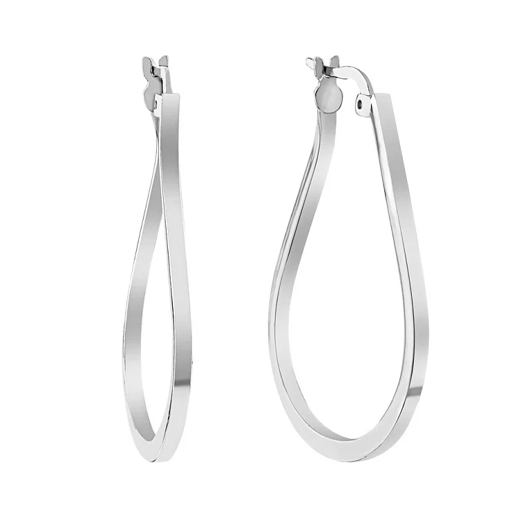 Сережки-кольца из серебра "Капля". Артикул 7502/4499/30: цена, отзывы, фото – купить в интернет-магазине AURUM