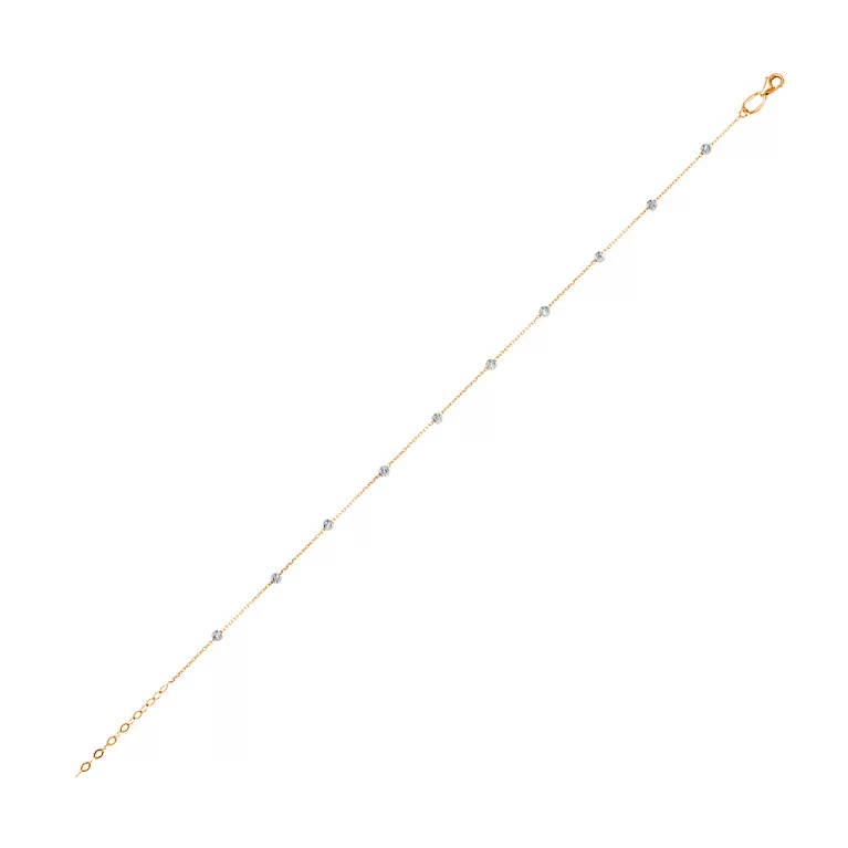 Браслет на ногу з комбінованого золота плетіння якір. Артикул 324489кб: ціна, відгуки, фото – купити в інтернет-магазині AURUM