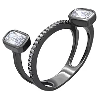 Кольцо серебряное с чернением и цирконием. Артикул 7901/CTR26994: цена, отзывы, фото – купить в интернет-магазине AURUM