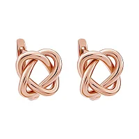 Елегантні сережки "Переплетення" в червоному золоті - 1973713