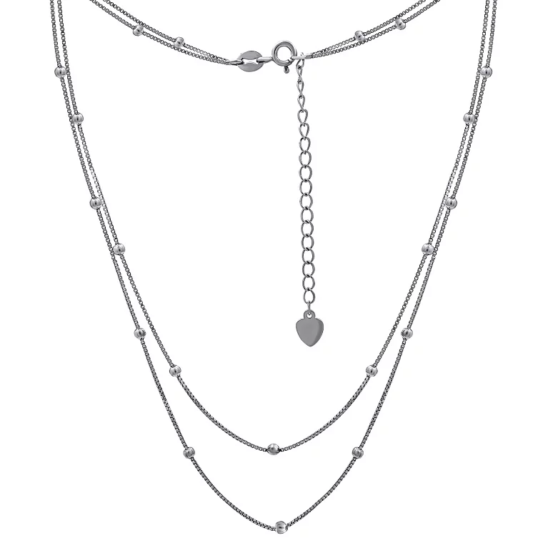 Колье серебряное с шариками венецианское плетение. Артикул 7507/1967003: цена, отзывы, фото – купить в интернет-магазине AURUM