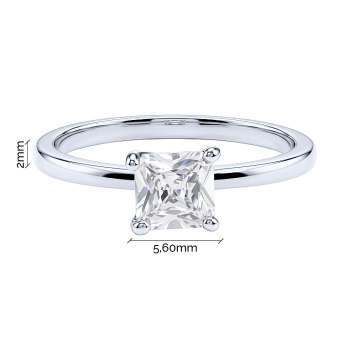 Серебряное двойное кольцо 2 в 1 с фианитами - 2289438