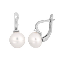 Срібні сережки з перлами. Артикул 7502/С2Ж/293: ціна, відгуки, фото – купити в інтернет-магазині AURUM
