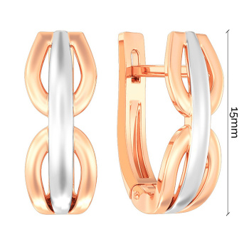 Сережки з комбінованого золота - 962241
