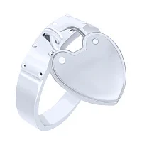 Каблучка срібна з підвісним сердечком - 1611525