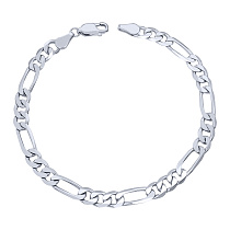 Серебряный браслет в плетении фигаро
