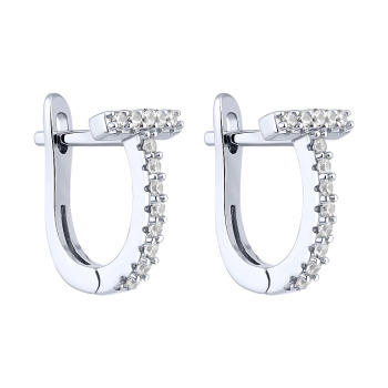 Серебряные серьги с фианитами - 2187085
