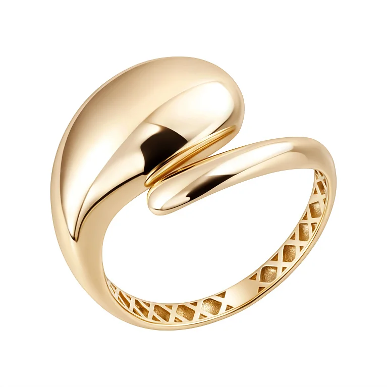 Кольцо незамкнутое "Капля" из желтого золота - 2149949