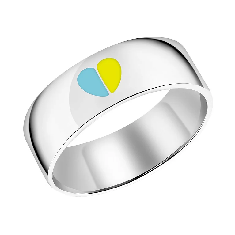 Кольцо из серебра с украинским сердцем и эмалью. Артикул 7501/464кпегж: цена, отзывы, фото – купить в интернет-магазине AURUM