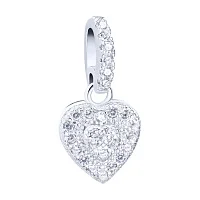 Серебряный подвес "Сердечко" с фианитами - 1643995