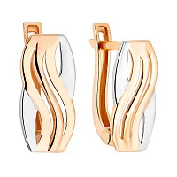 Сережки из комбинированого золота - 963375
