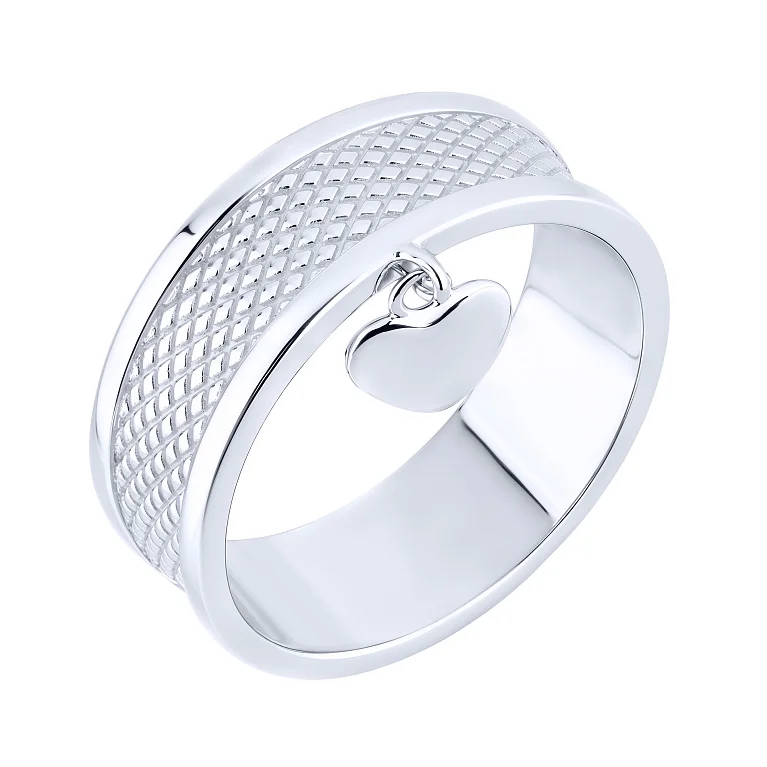 Серебряное кольцо с подвесом "Сердце" - 2186977