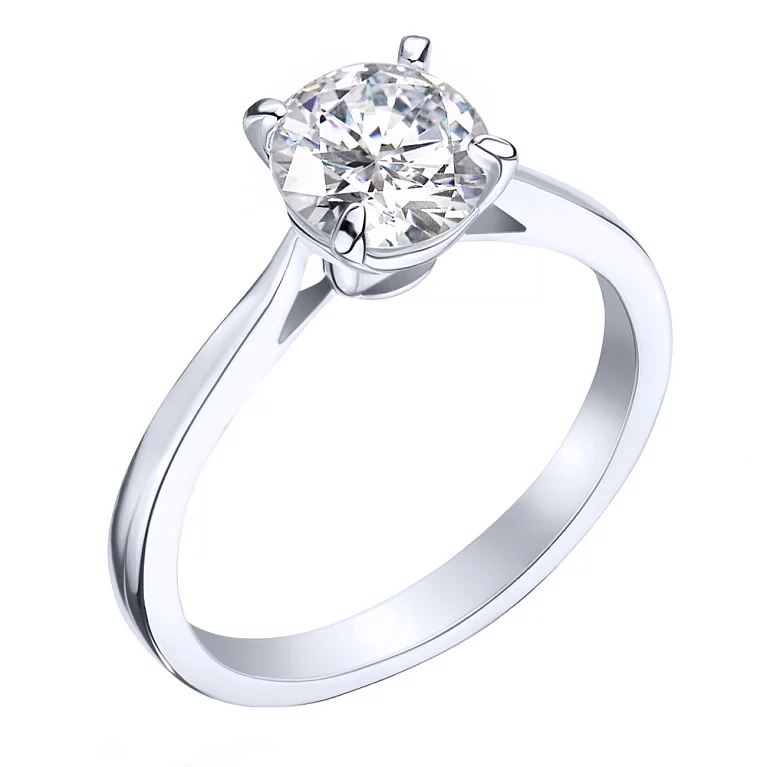 Кольцо на помолвку из серебра с фианитом. Артикул 7501/3972: цена, отзывы, фото – купить в интернет-магазине AURUM