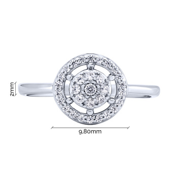 Серебряное кольцо с россыпью фианитов - 2093985
