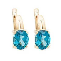 Сережки з червоного золота з топазом лондон - 1726997