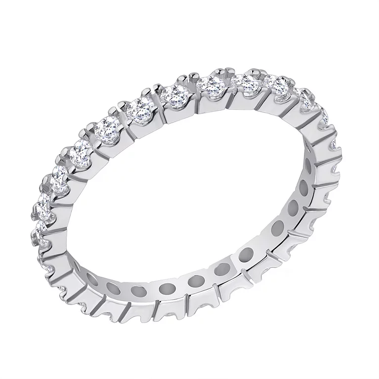 Серебряное кольцо с дорожкой фианита. Артикул 7501/5832: цена, отзывы, фото – купить в интернет-магазине AURUM