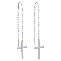 Сережки-протяжки срібні з хрестиками. Артикул 7502/2052647: ціна, відгуки, фото – купити в інтернет-магазині AURUM