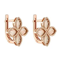 Серьги из красного золота "Цветок"  - 2133637