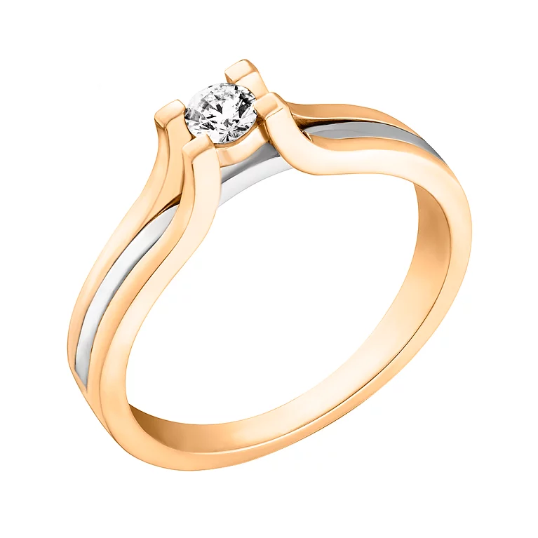 Золотое помолвочное кольцо с бриллиантом. Артикул К011002010: цена, отзывы, фото – купить в интернет-магазине AURUM