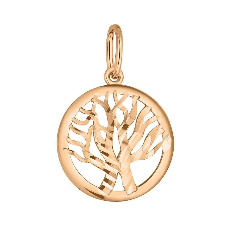 Золота підвіска "Дерево Життя" з алмазною гранню . Артикул 424599: ціна, відгуки, фото – купити в інтернет-магазині AURUM
