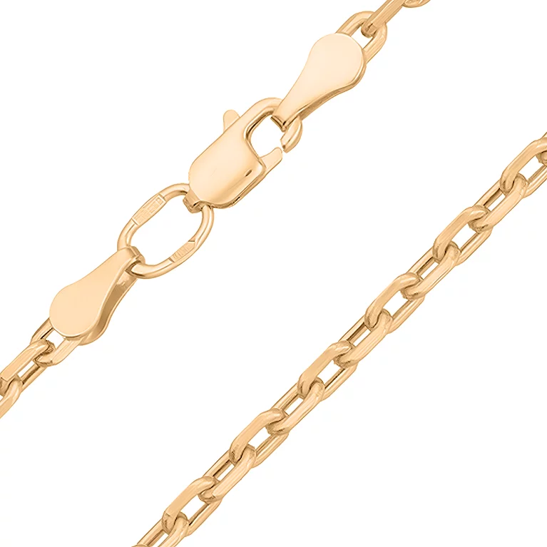 Ланцюжок у якірному плетінні золотий. Артикул ц306216: ціна, відгуки, фото – купити в інтернет-магазині AURUM
