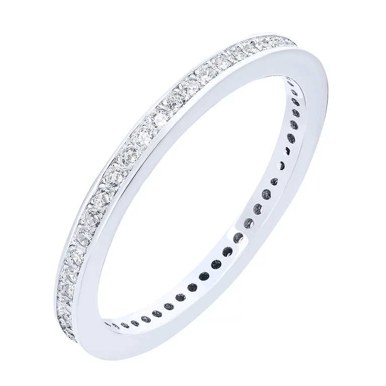 Тонкое серебряное кольцо с фианитами. Артикул 7501/КК2Ф/1073: цена, отзывы, фото – купить в интернет-магазине AURUM