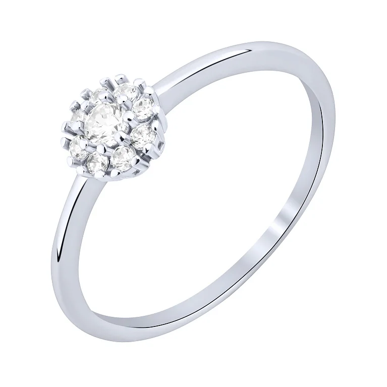 Кольцо из серебра "Цветок" с фианитами - 2122965