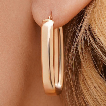 Сережки-кольца из красного золота - 1737632